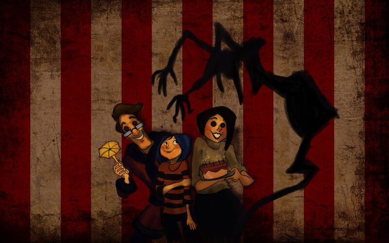 Family with Shadow Creature