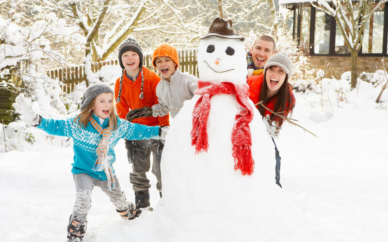 Family with Snowman