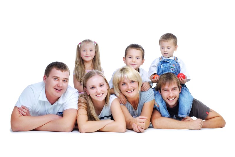 Family with Three Children — White