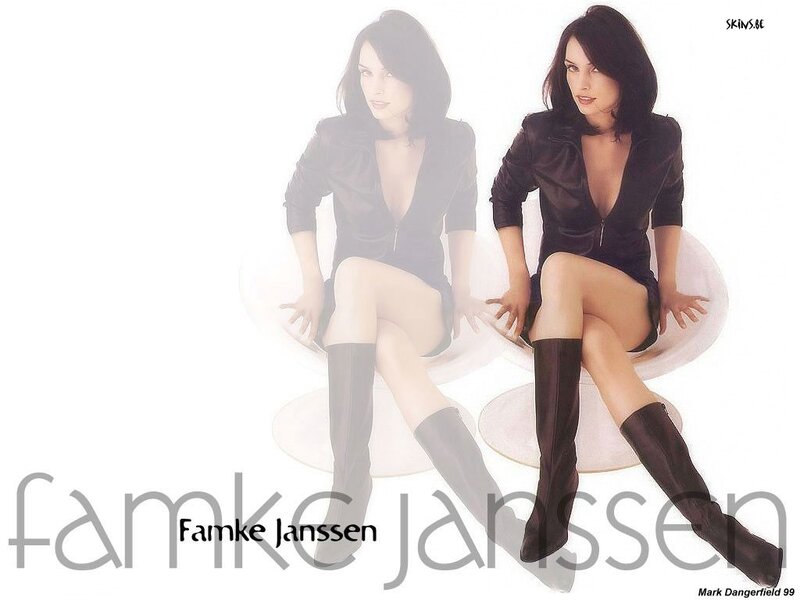 Famke Janssen in black outfit