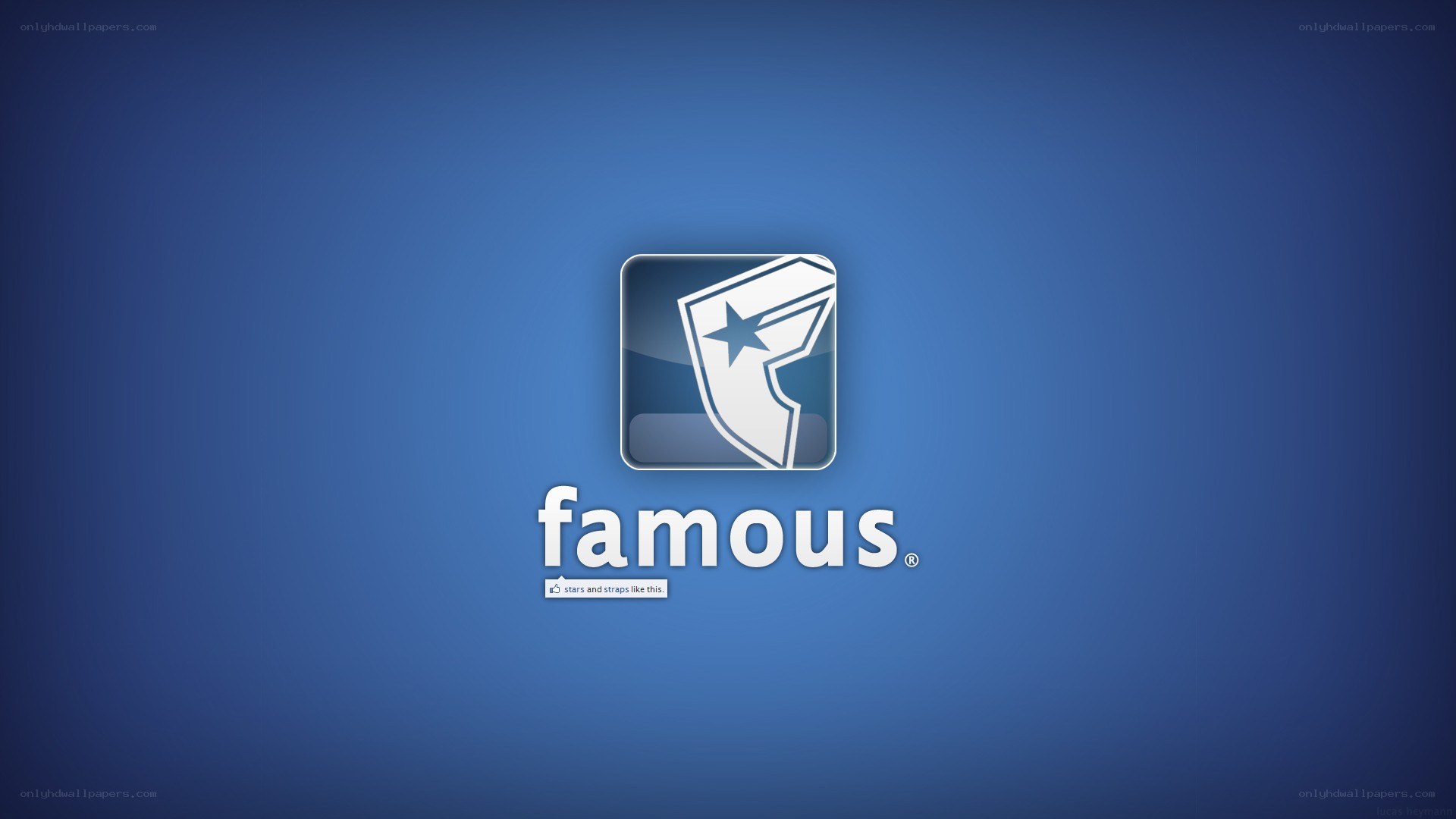 Famous brand logo on blue