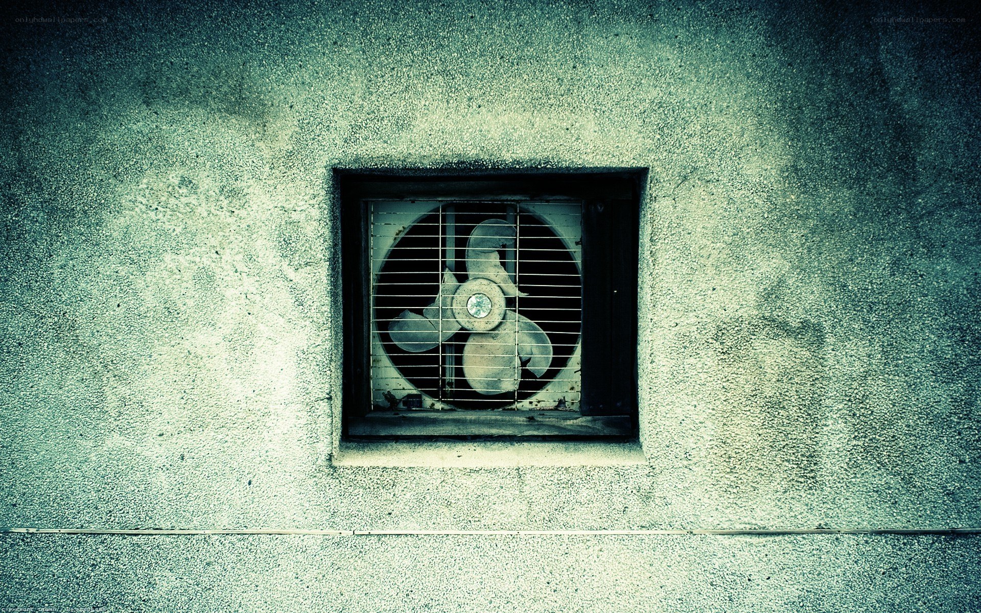 Fan in a concrete wall