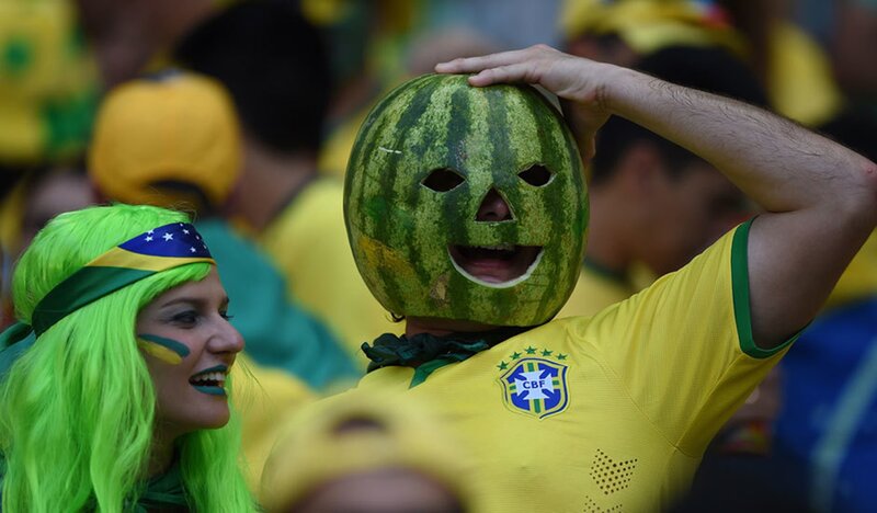 Fan with Watermelon Mask