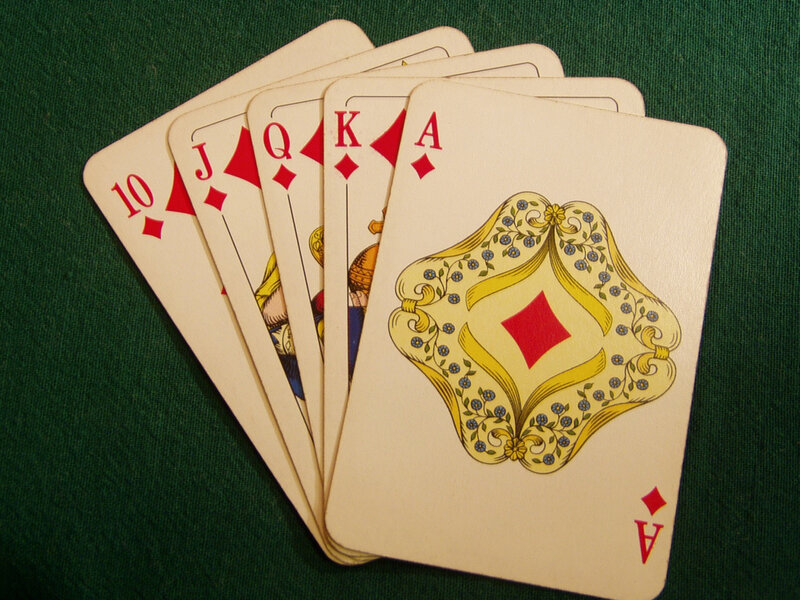 Fanned Playing Cards — White, Neutral, Photograph, Diamonds Suit