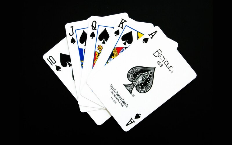 Fanned Playing Cards — White