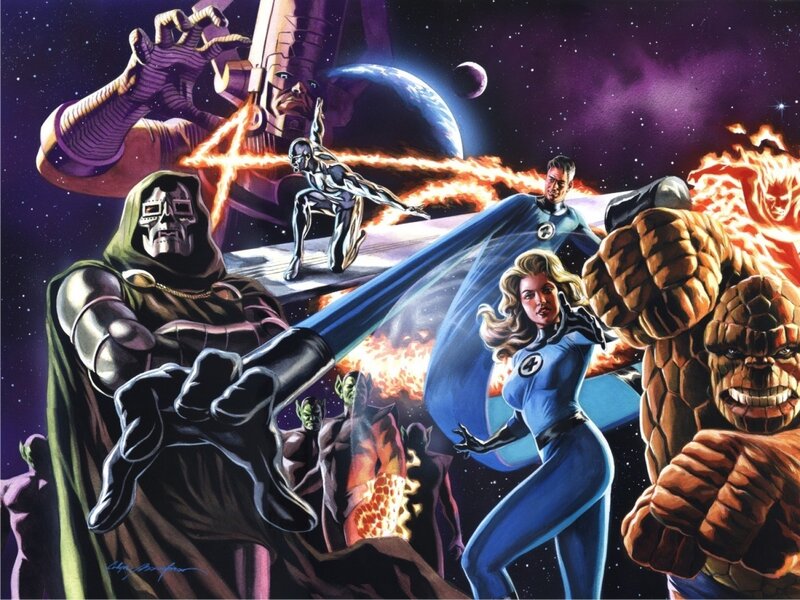 Fantastic Four Fighting Villains — Blue