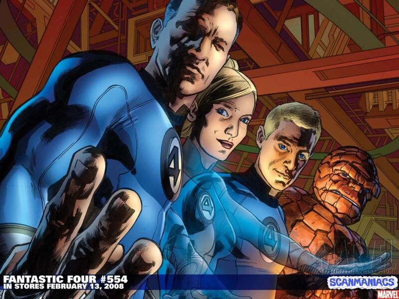 Fantastic Four Team — Blue, Dramatic, Comic, Comic Book Art