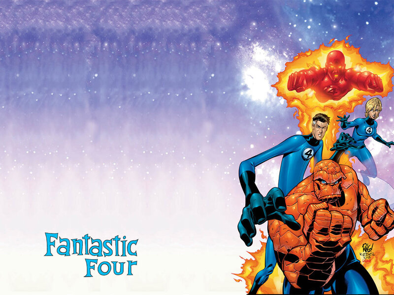 Fantastic Four Team — Blue, Dramatic, Comic, Space