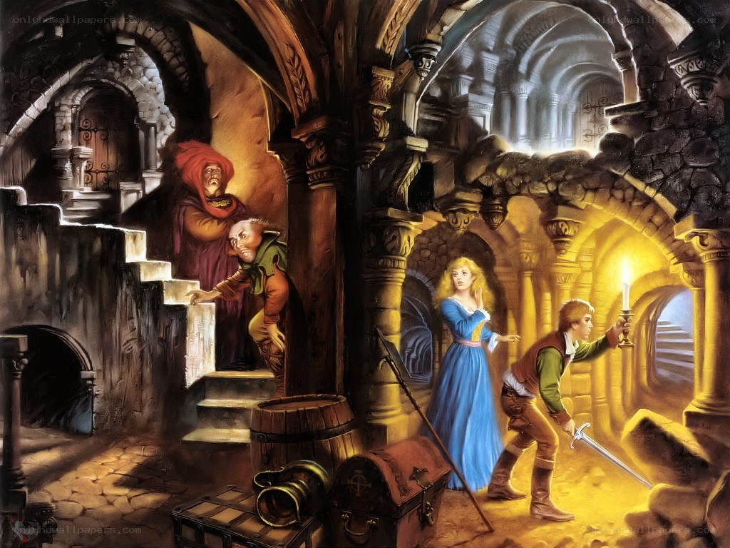 Fantasy adventure in a dungeon