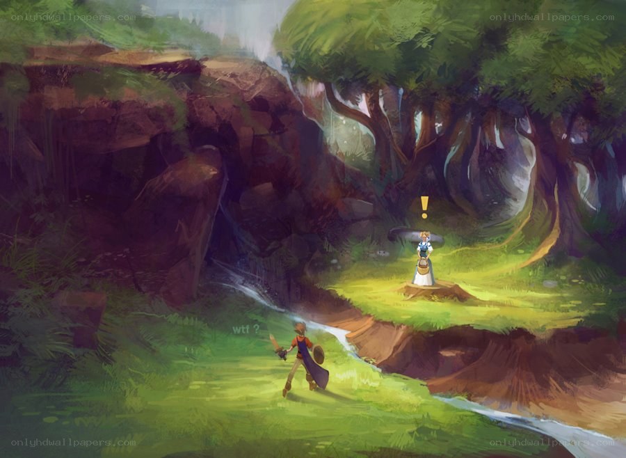 Fantasy adventure in a forest