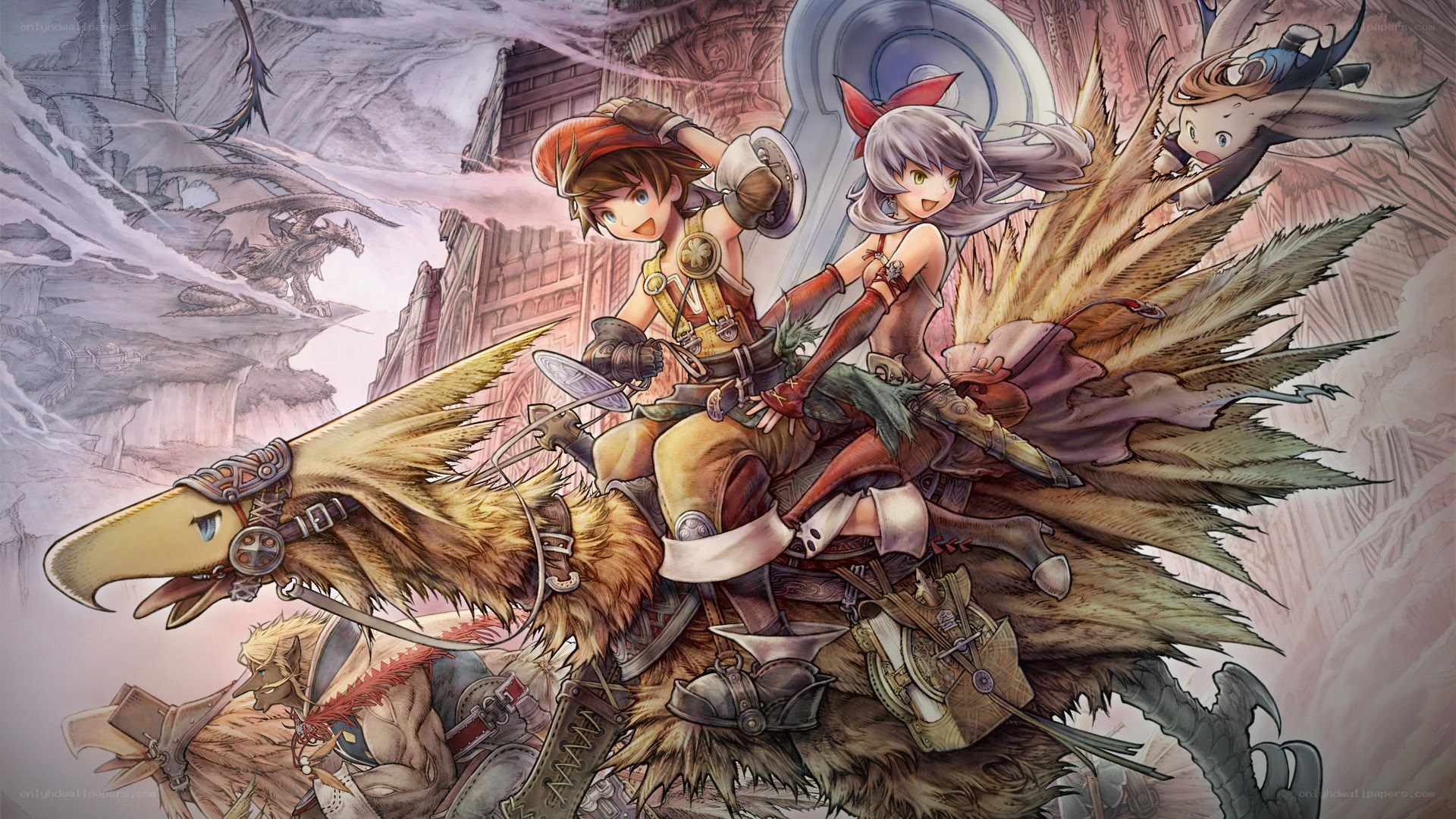 fantasy adventure on a bird