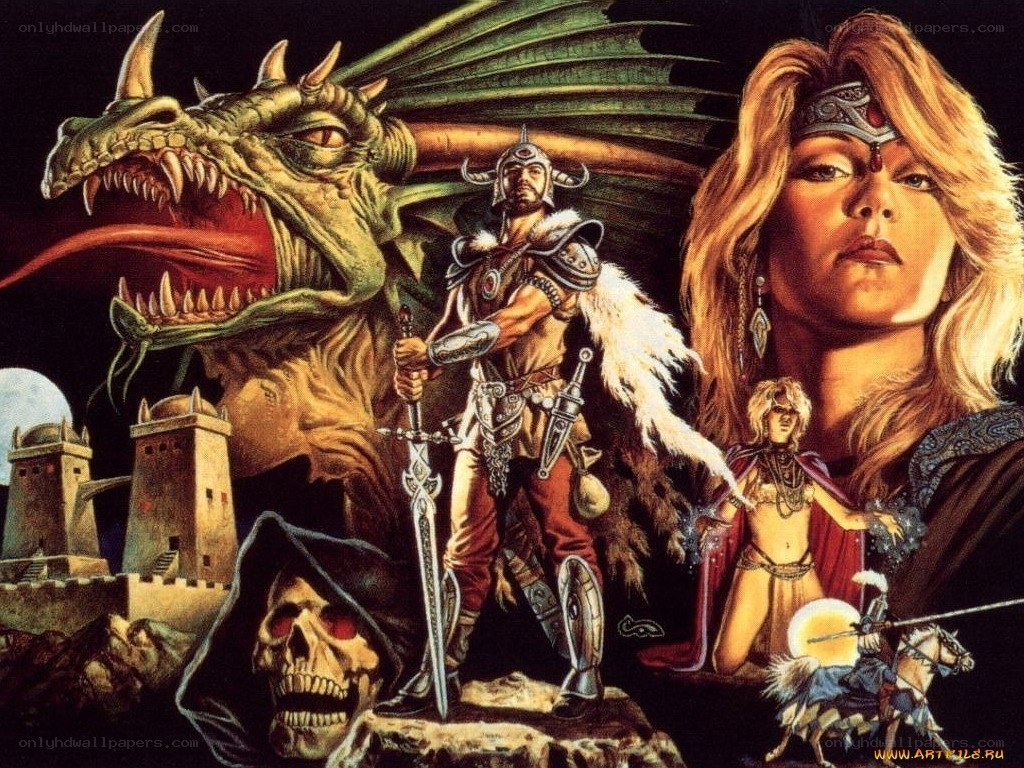 Fantasy adventure with dragon