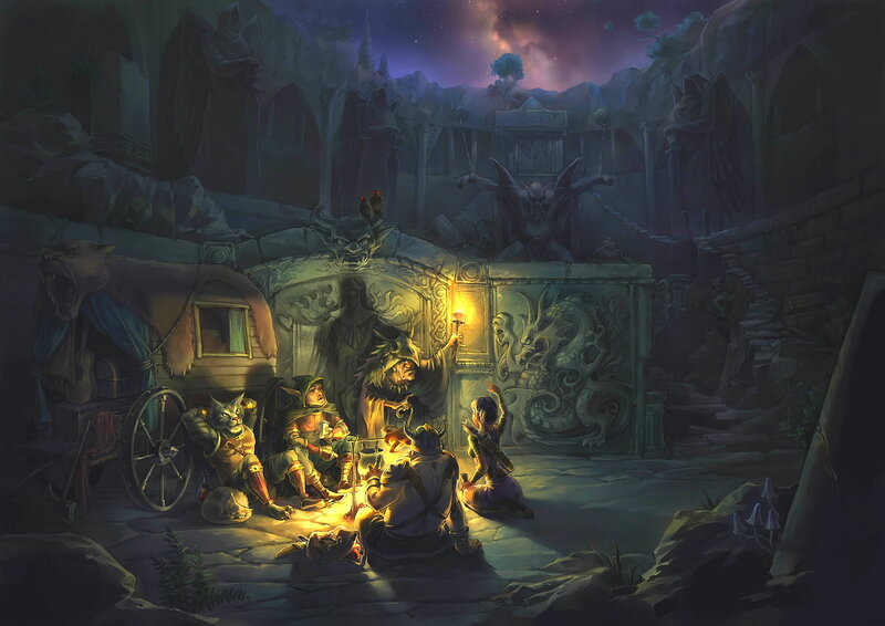 Fantasy Adventurers at Camp — Purple