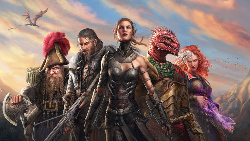 Fantasy Adventurers — Blue, Dramatic, Sunset