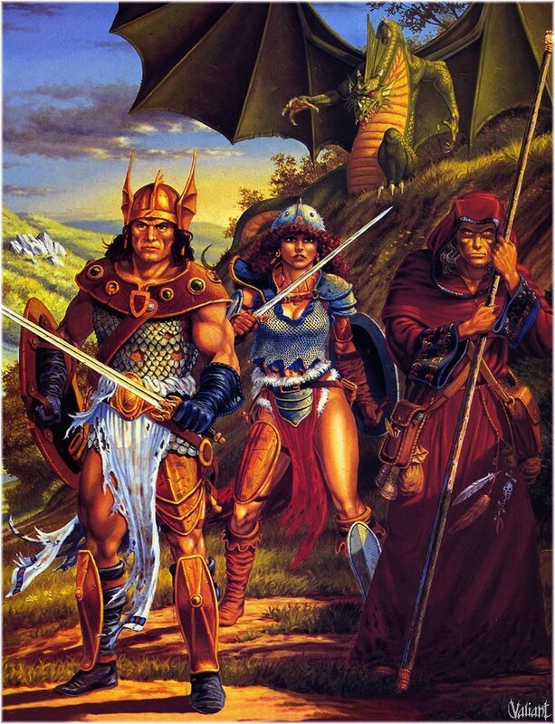 Fantasy Adventurers — Green, Dramatic, Sunset