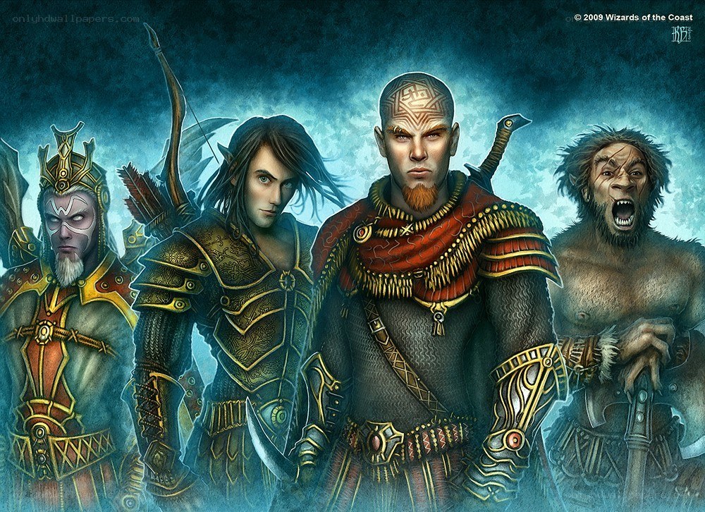 Fantasy adventurers group portrait