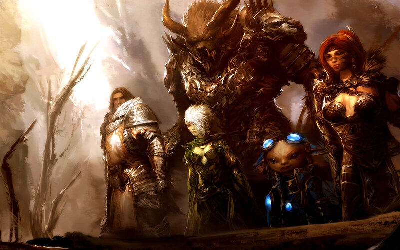 fantasy adventurers in a cave