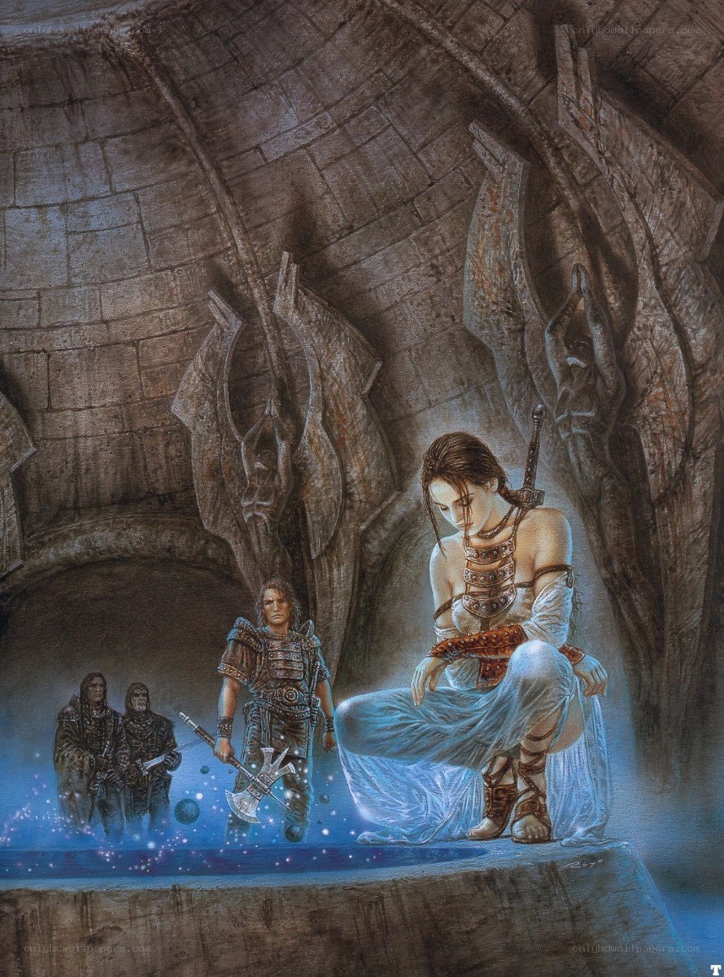 Fantasy adventurers in a dungeon