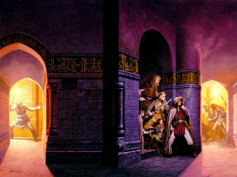 Fantasy adventurers in a dungeon
