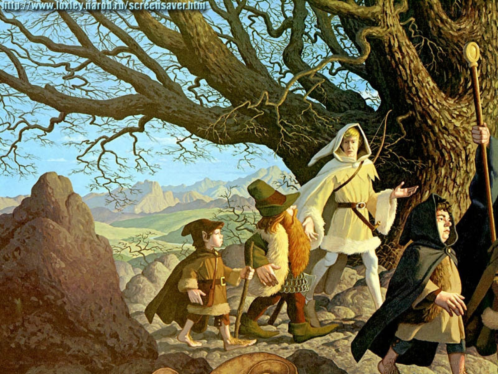 Fantasy adventurers in a forest