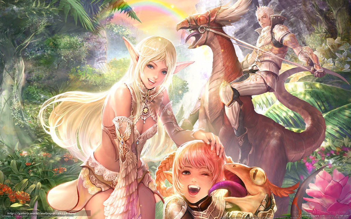 Fantasy adventurers in a lush forest
