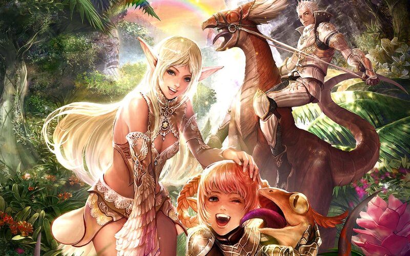 Fantasy adventurers in a lush jungle