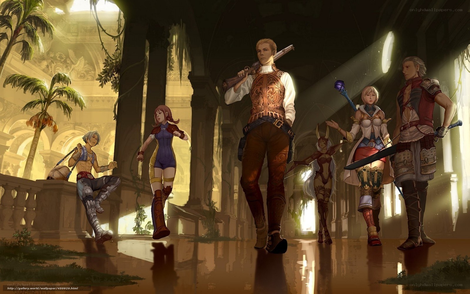 fantasy adventurers in ancient ruins