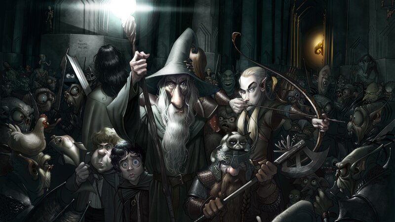 Fantasy Adventurers in Dungeon — Gray