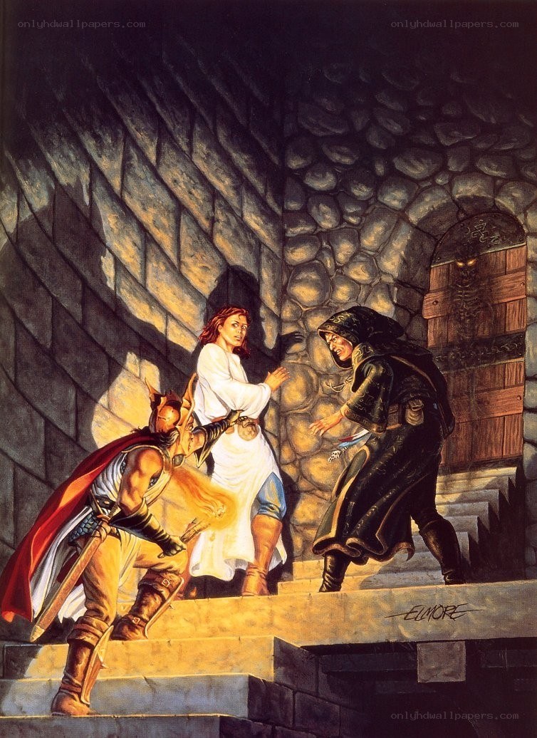 Fantasy adventurers in dungeon