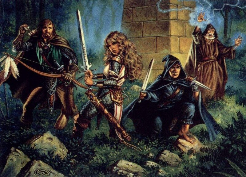 Fantasy Adventurers in Forest — Green