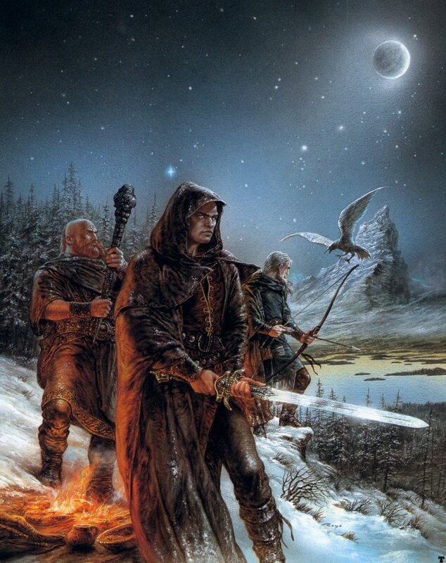 Fantasy adventurers in winter