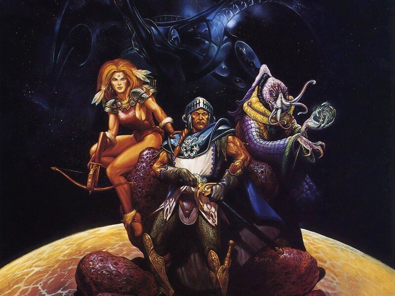 fantasy adventurers on alien planet