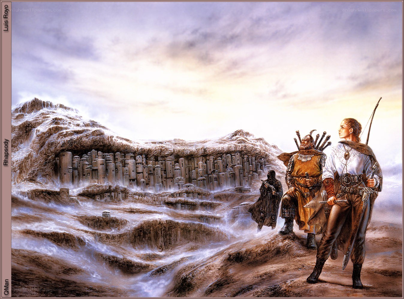 Fantasy adventurers view city
