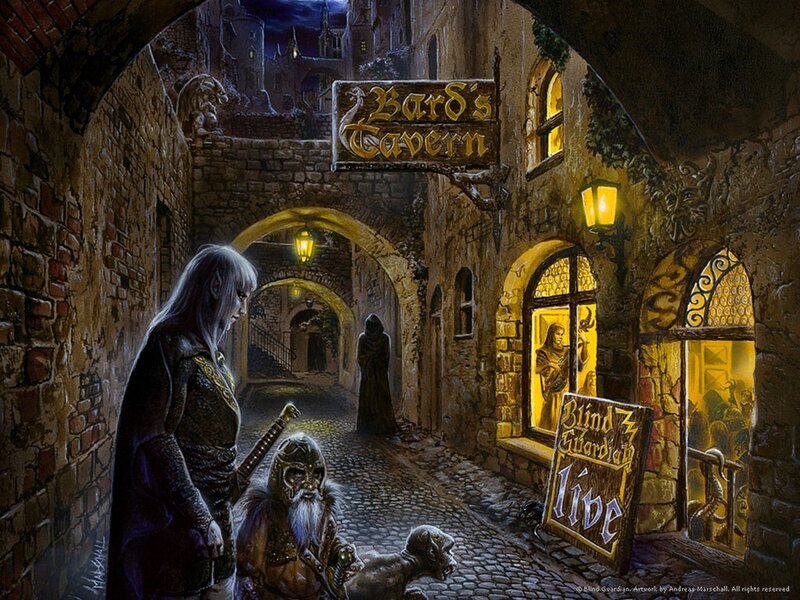 Fantasy alley with tavern sign