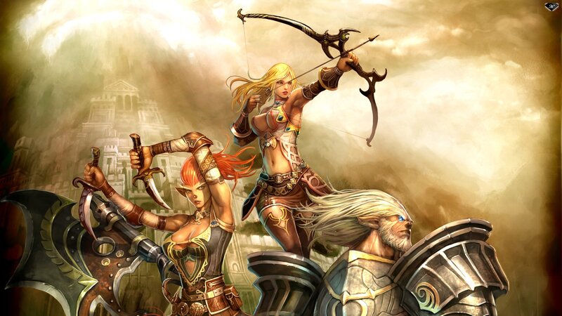 fantasy archer and warriors