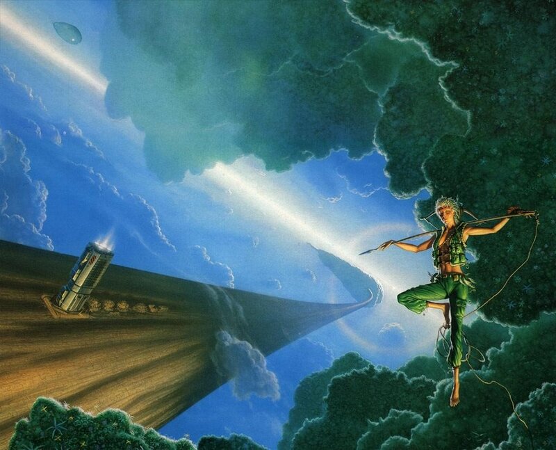 Fantasy archer in sky