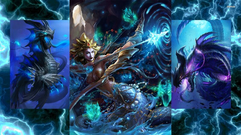 Fantasy archer with dragons