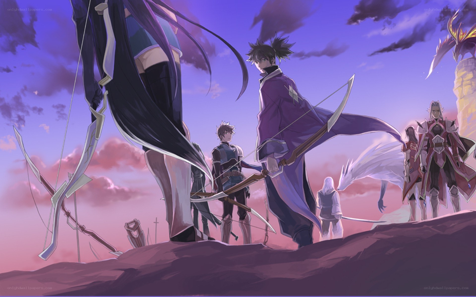Fantasy archers on a battlefield