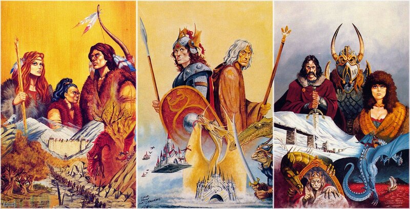Fantasy art triptych