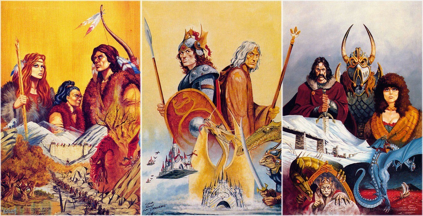 Fantasy art triptych