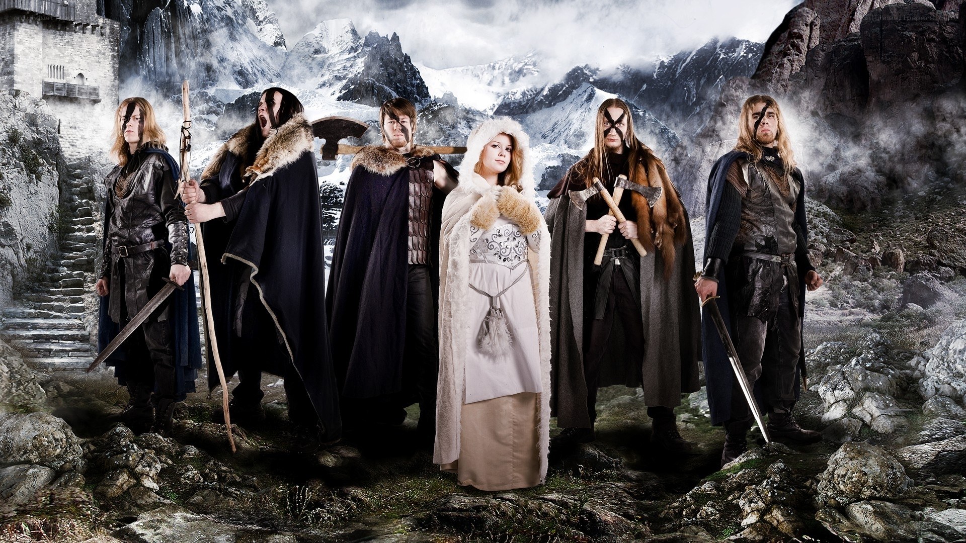 Fantasy band in mountain landscape