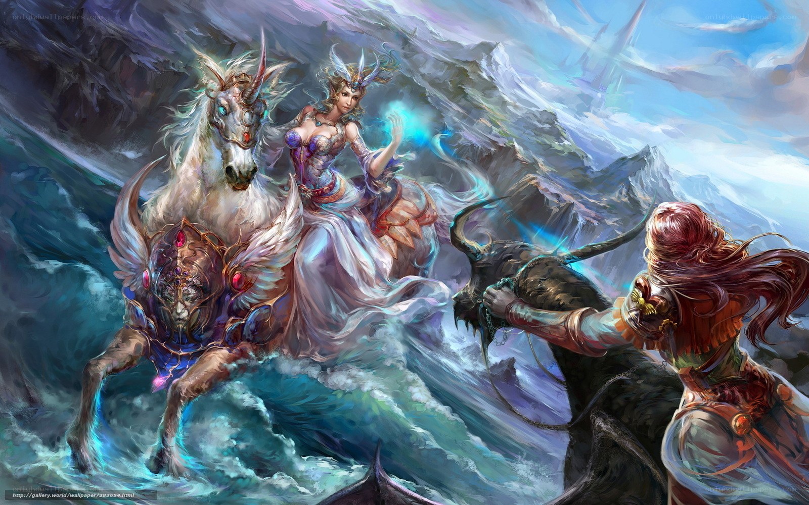 Fantasy battle on a stormy sea