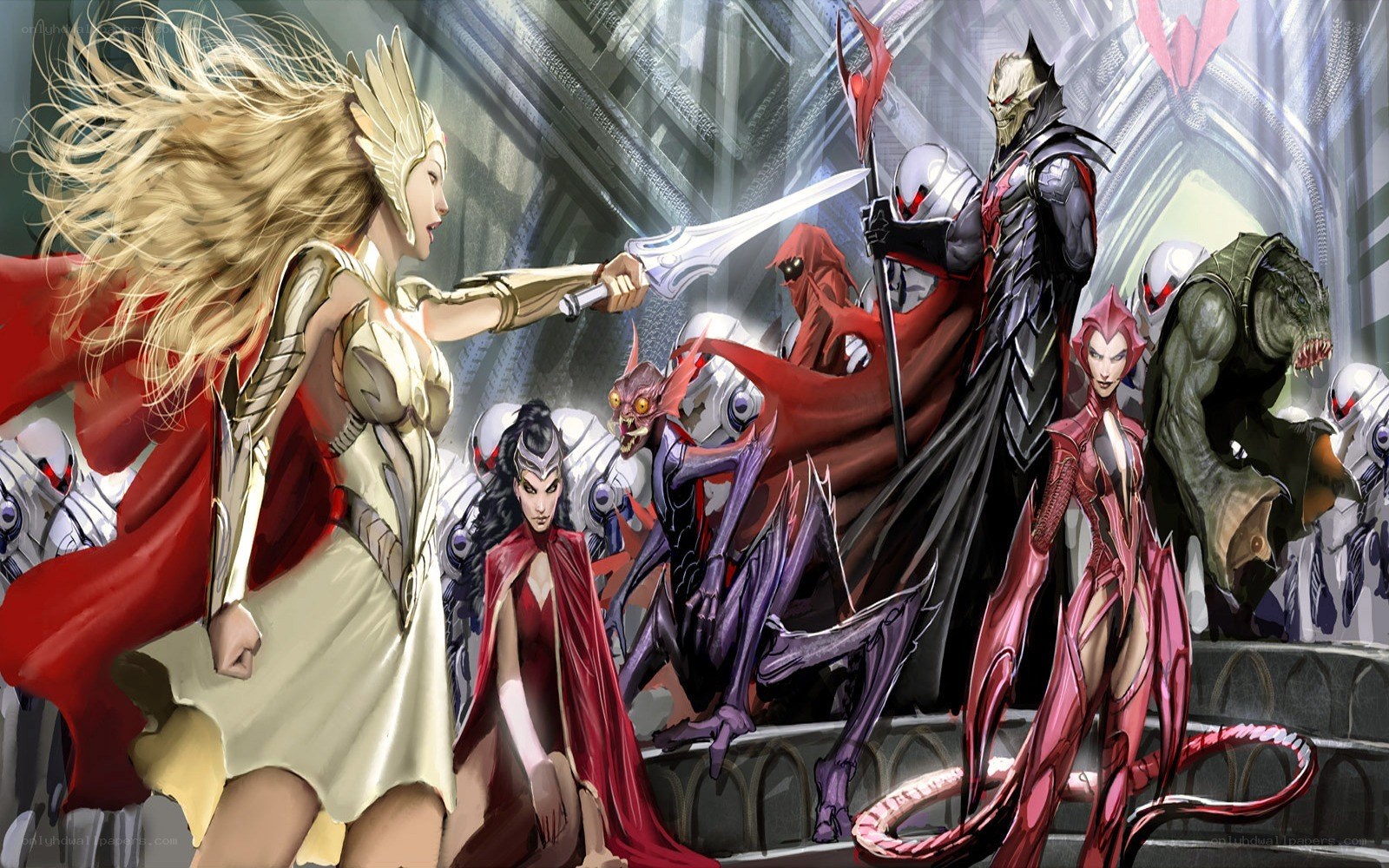 Fantasy battle scene
