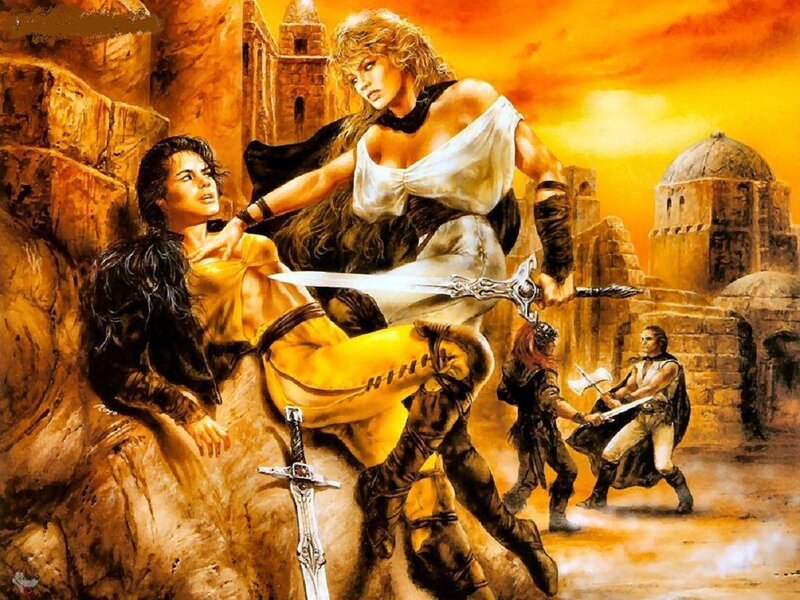 Fantasy battle scene