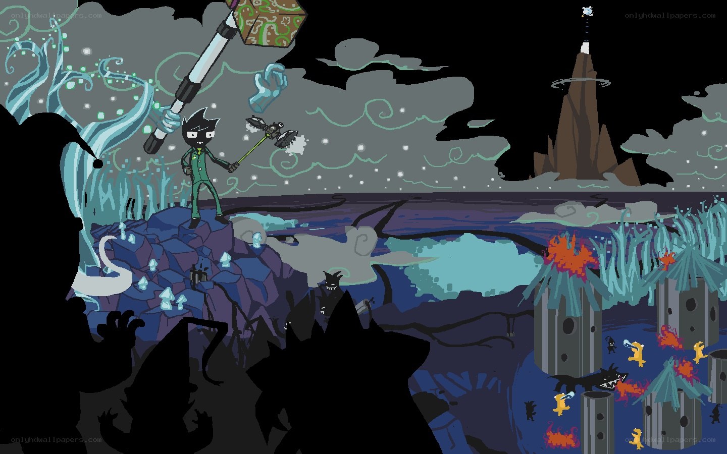 fantasy battle scene