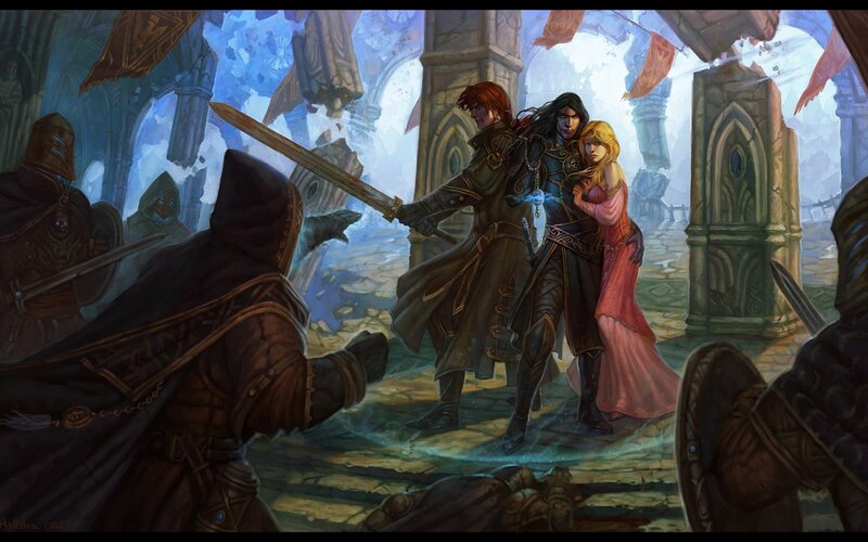Fantasy battle scene