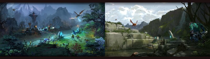 Fantasy Battle Scene — Green, Dramatic