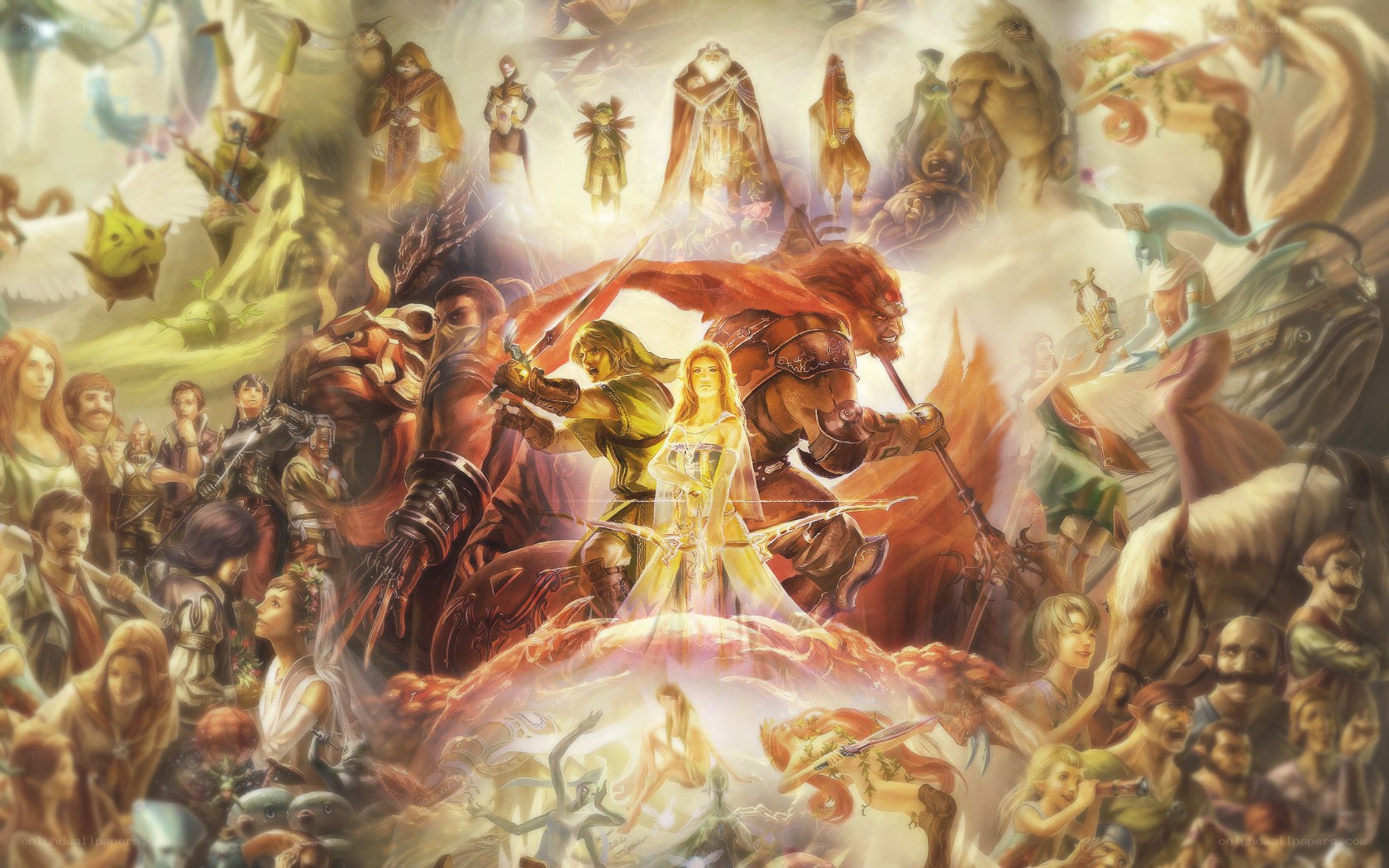Fantasy battle scene with heroes