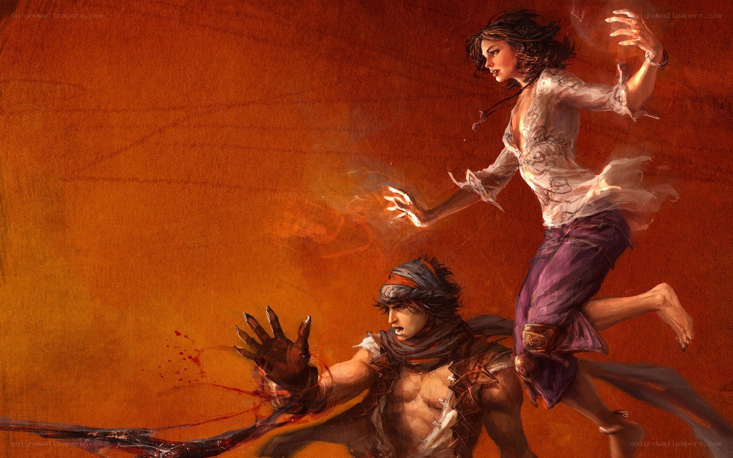 Fantasy battle scene with magic