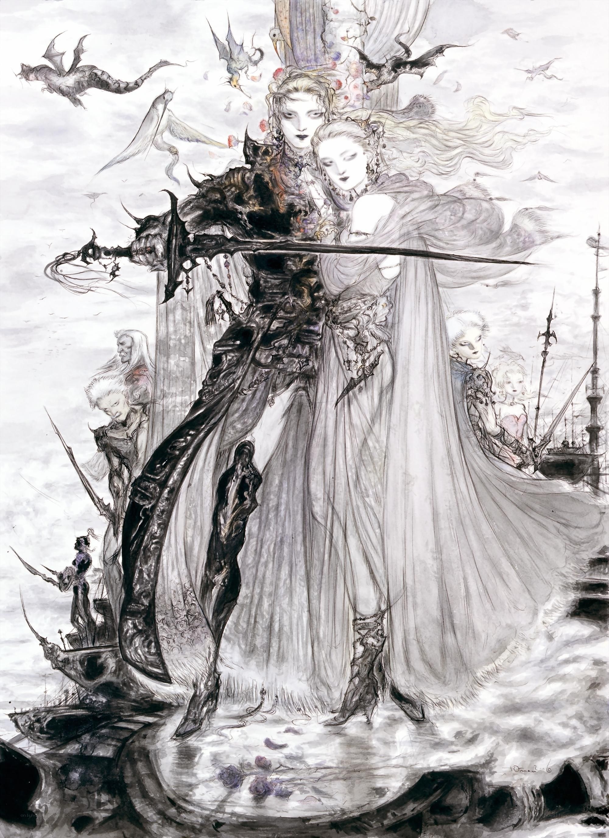 Fantasy battle scene with warriors